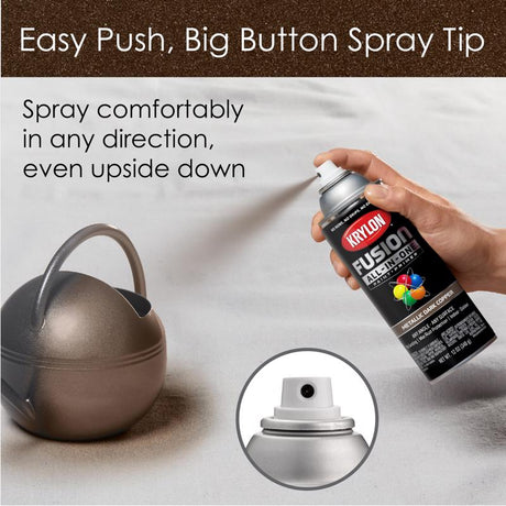 Krylon Fusion All-In-One Metallic Dark Copper Paint+Primer Spray Paint 12 oz, Pack of 6