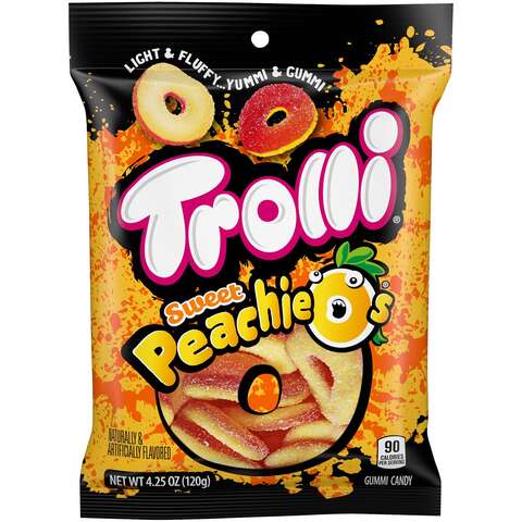 Trolli Peachie O's Gummy Candy 4.25 oz, Pack of 12