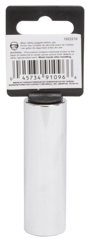 Vulcan MT6527949 Drive Socket, 11/16 in Socket, 1/2 in Drive, 12-Point, Chrome Vanadium Steel, Chrome