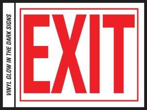 Hy-Ko EE-2 Safety Sign, Exit, Red Legend, Vinyl, 10 in W x 8 in H Dimensions