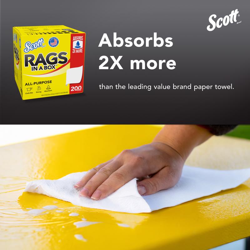Scott Paper Rags 12 in. W X 10 in. L 200 pc