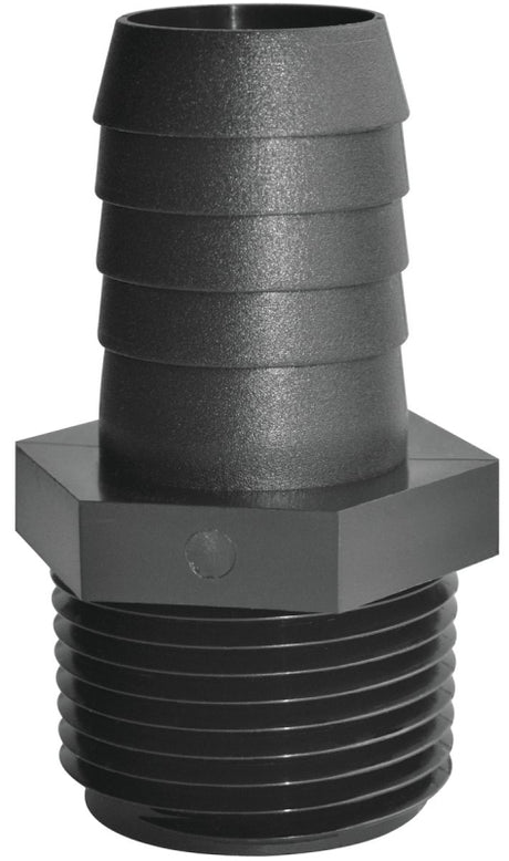 Green Leaf A1438P Pipe to Hose Adapter, Straight, Polypropylene, Black, Pack of 5