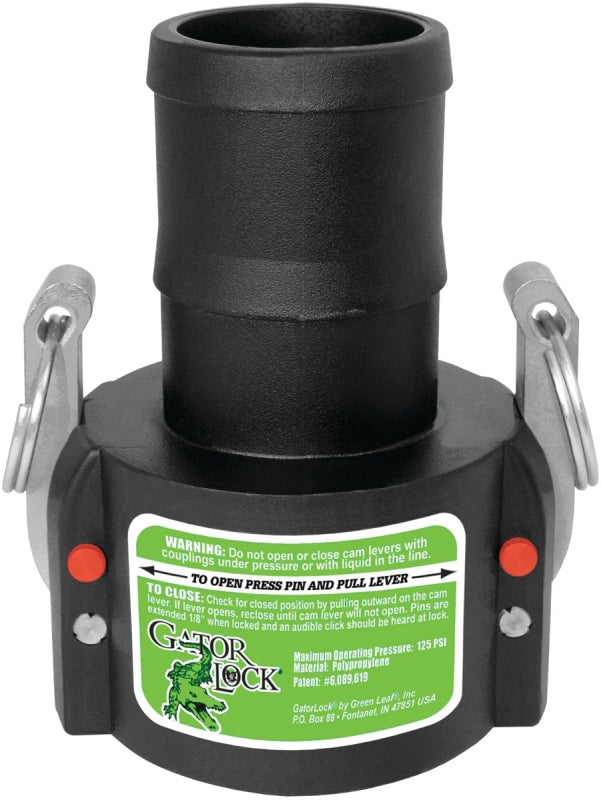 Green Leaf GLP 200 C Cam Lever Coupling, Female x Hose Barb, Glass Filled Polypropylene