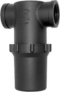 Green Leaf LST10040 Line Strainer with Mesh Screen, 1 in Connection, 40 Mesh, EPDM/Polypropylene/Stainless Steel, Black