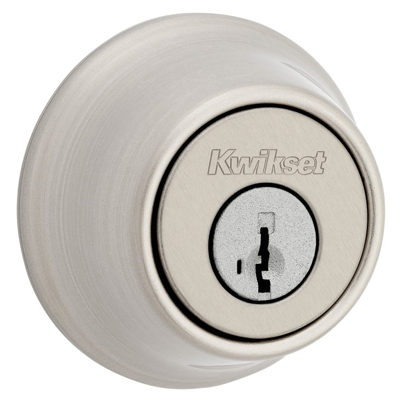 Kwikset 660 Series 660 15 SMT Deadbolt, 3 Grade, Keyed Key, Zinc, Satin Nickel, 2-3/8 to 2-3/4 in Backset, KW1 Keyway