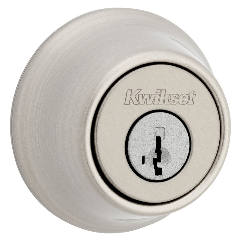 Kwikset 665 Series 665 15 SMT Deadbolt, 3 Grade, Keyed Key, Zinc, Satin Nickel, 2-3/8 to 2-3/4 in Backset
