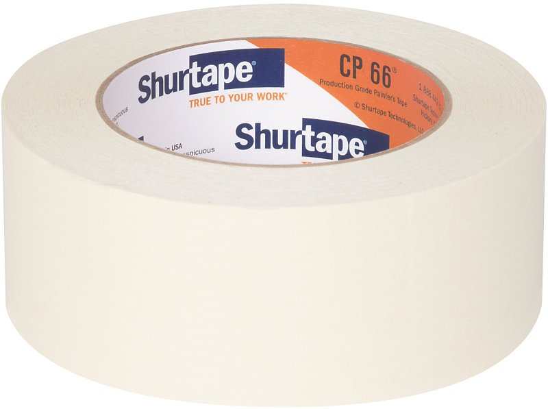 Shurtape CP 66 212293 Masking Tape, 60 yd L, 1.88 in W, 5.2 mil Thick, Crepe Paper Backing, Natural