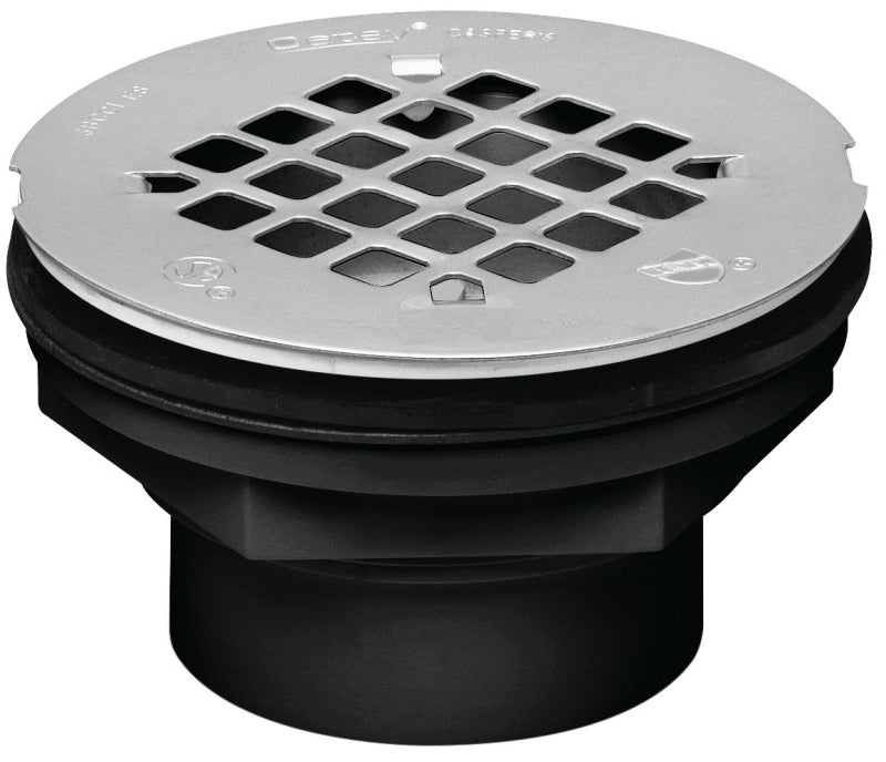 Oatey 42086 Shower Drain, ABS, Black, Specifications: Snap-In Cover Design, Round Shape