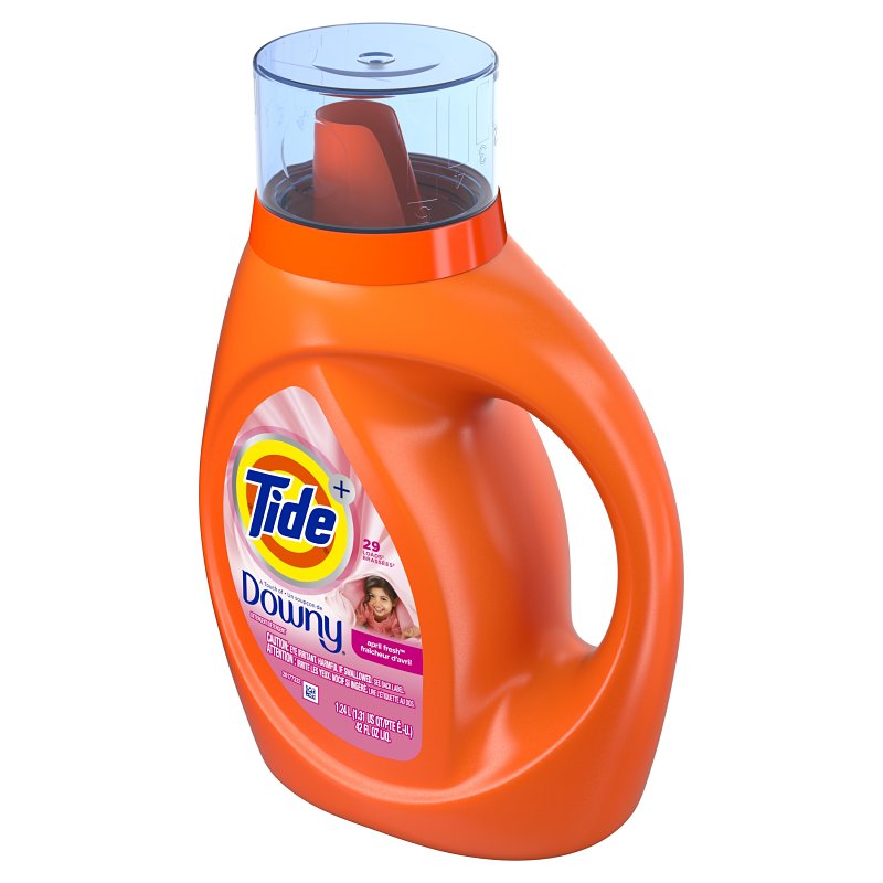 Tide Plus A Touch of Downy Series 80763421 Regular Laundry Detergent, 42 fl-oz Bottle, Liquid, April Fresh