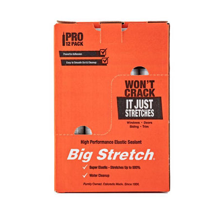 Sashco Big Stretch Woodtone Elastomeric Acrylic Latex Door/Siding/ Window Caulk 10.5 oz, Pack of 12