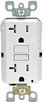 Leviton R92-GFTR2-0KW GFCI Duplex Receptacle, Polycarbonate, White, 2-Pole, 20 A, 125 V, Back, Side Wiring, 60 Hz