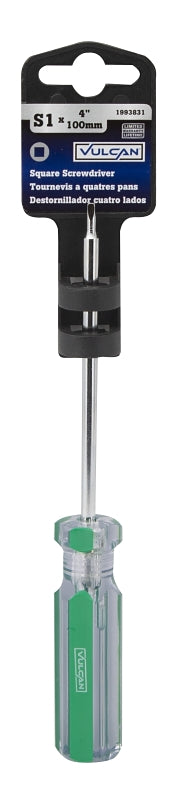 Vulcan SQ14 Screwdriver, S1 Drive, Square Drive, 7 in OAL, 4 in L Shank, Plastic Handle