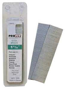 ProFIT 0718203 Series Finish Nail, Glue Collation, 1-1/4 in L, 18 Gauge, Steel, Electro-Galvanized, Brad Head
