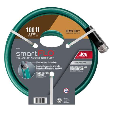 Ace SmartFlo 5/8 in. D X 100 ft. L Heavy Duty Garden Hose