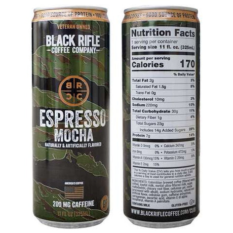 Black Rifle Coffee Company RTD Espresso Mocha Espresso Coffee 1 pk, Pack of 12