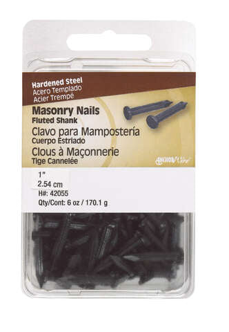 HILLMAN 1 in. Masonry Steel Nail Flat Head, Pack of 5