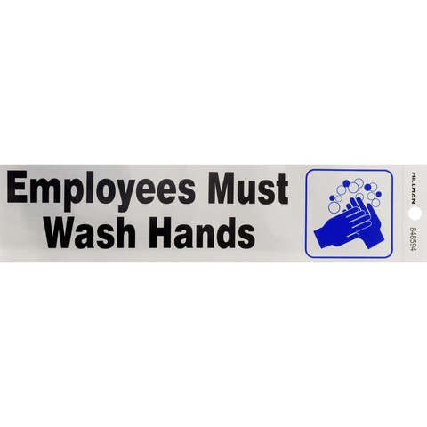 HILLMAN English Silver Health Safety Decal 2 in. H X 8 in. W, Pack of 6