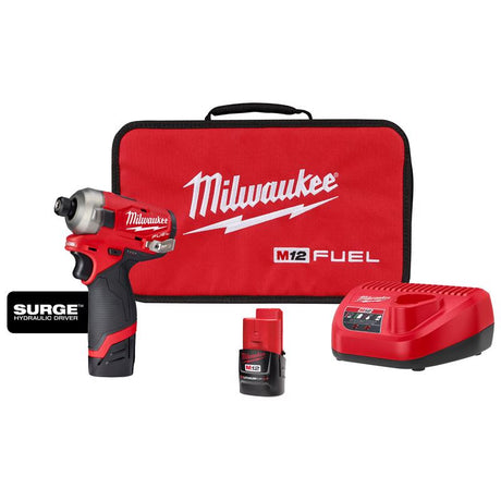 Milwaukee M12 FUEL SURGE 1/4 in. Cordless Brushless Hydraulic Impact Driver Kit (Battery & Charger)