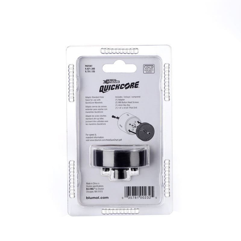 Blu-Mol Xtreme QuickCore Bi-Metal Hole Saw Adaptor 1 pc