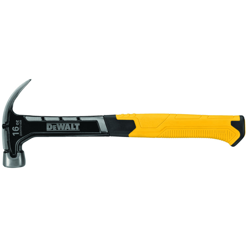 DeWalt 16 oz Smooth Face Curve Claw Hammer 11.75 in. Steel Handle, Pack of 2