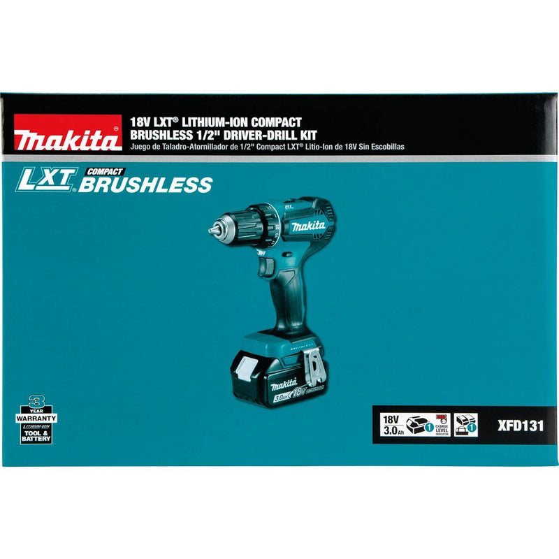 Makita 18V LXT 1/2 in. Brushless Cordless Drill/Driver Kit (Battery & Charger)