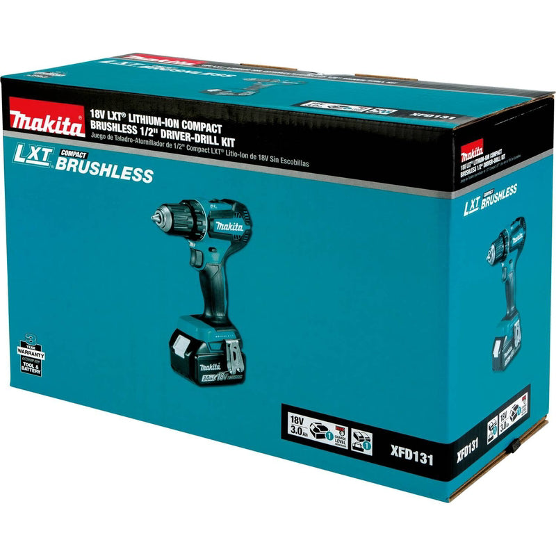 Makita 18V LXT 1/2 in. Brushless Cordless Drill/Driver Kit (Battery & Charger)