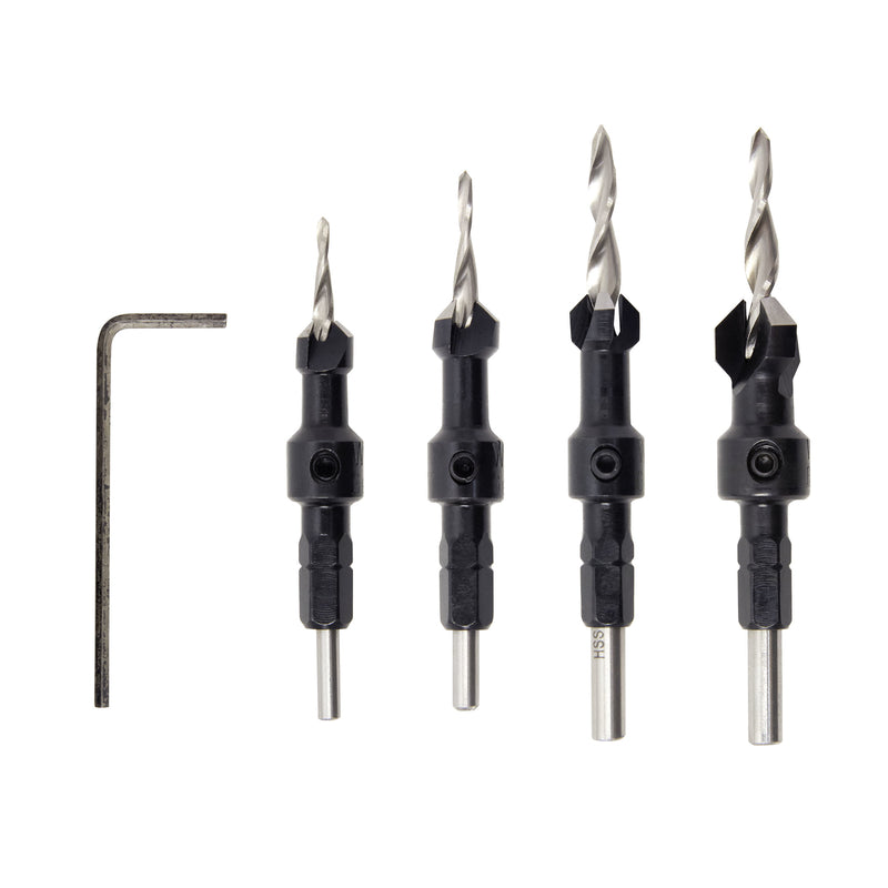 Wolfcraft Steel Tapered Screw Setter Set 4 pc