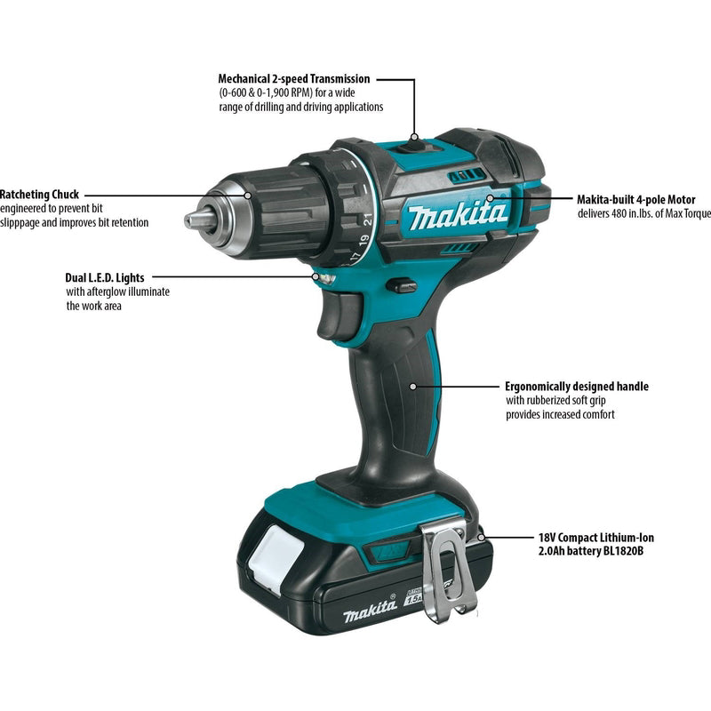 Makita 18V LXT Cordless Brushed 2 Tool Combo Kit