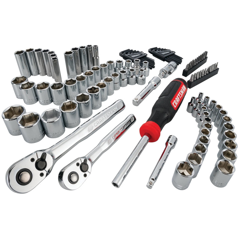 Craftsman 1/4 and 3/8 in. drive SAE 6 and 12 Point Mechanic's Tool Set 104 pc