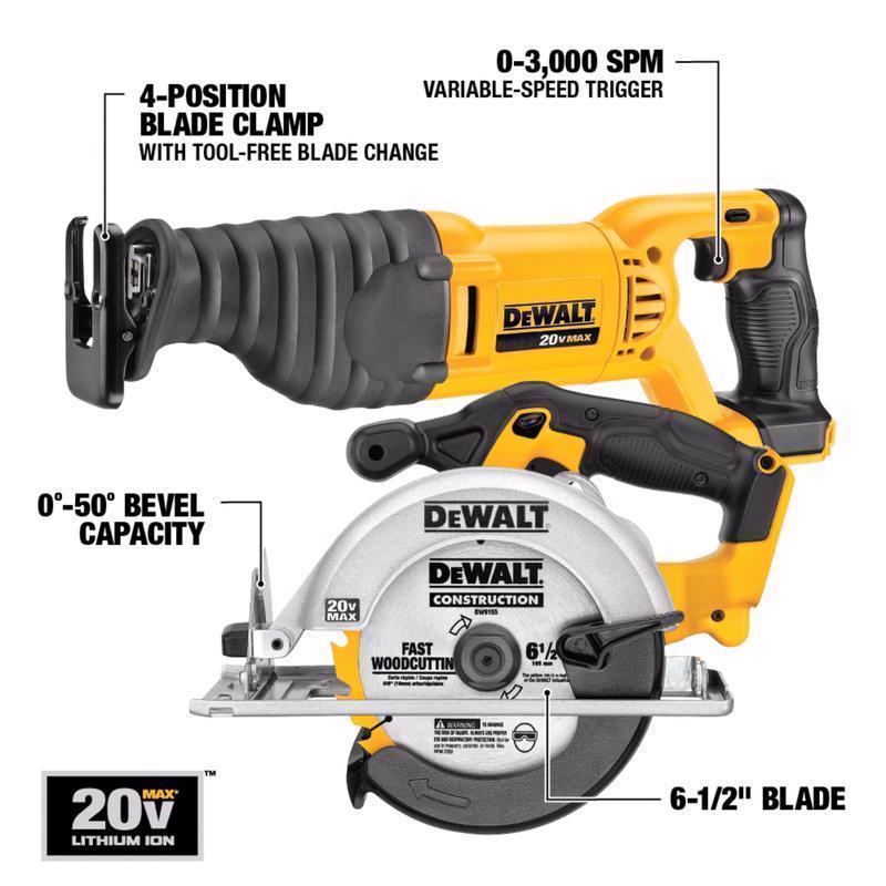 DeWalt 20V MAX 5 amps Cordless Brushed 10 Tool Combo Kit