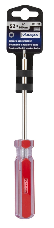 Vulcan SQ24 Screwdriver, S2 Drive, Square Drive, 7-1/2 in OAL, 4 in L Shank, Plastic Handle