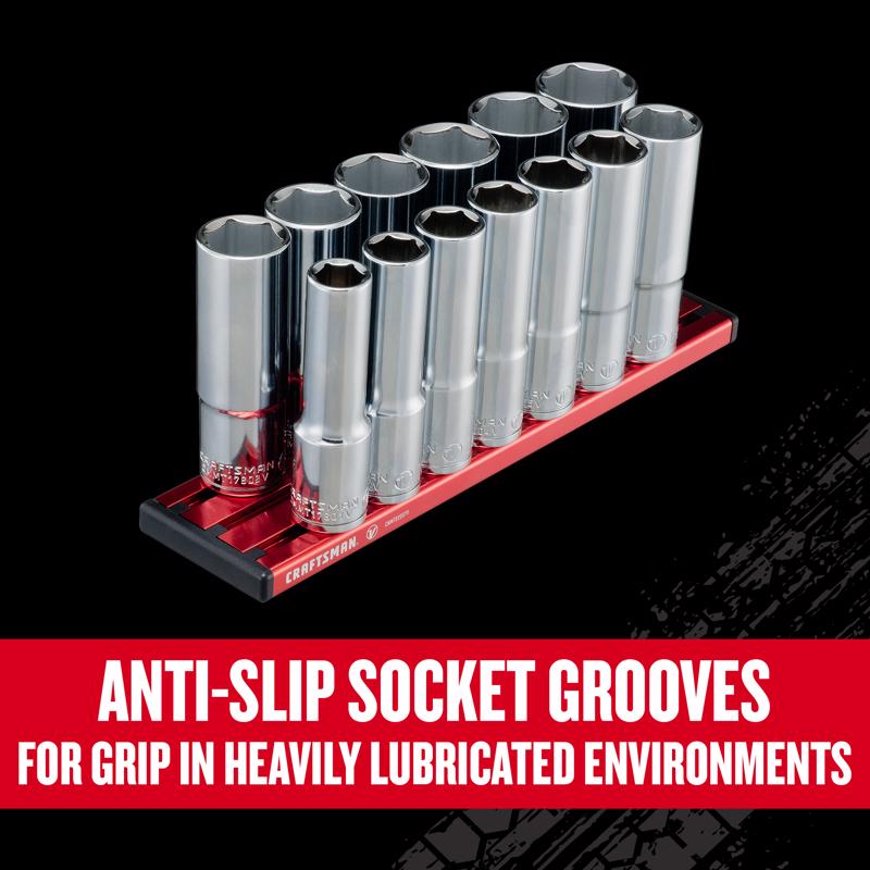 Craftsman V-Series 1/2 in. drive Metric 6 Point Deep Socket Set 13 pc