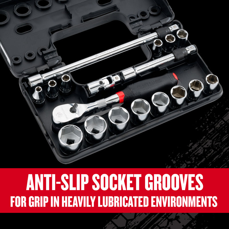 Craftsman V-Series 3/8 in. drive SAE 6 Point Socket and Tool Set 18 pc