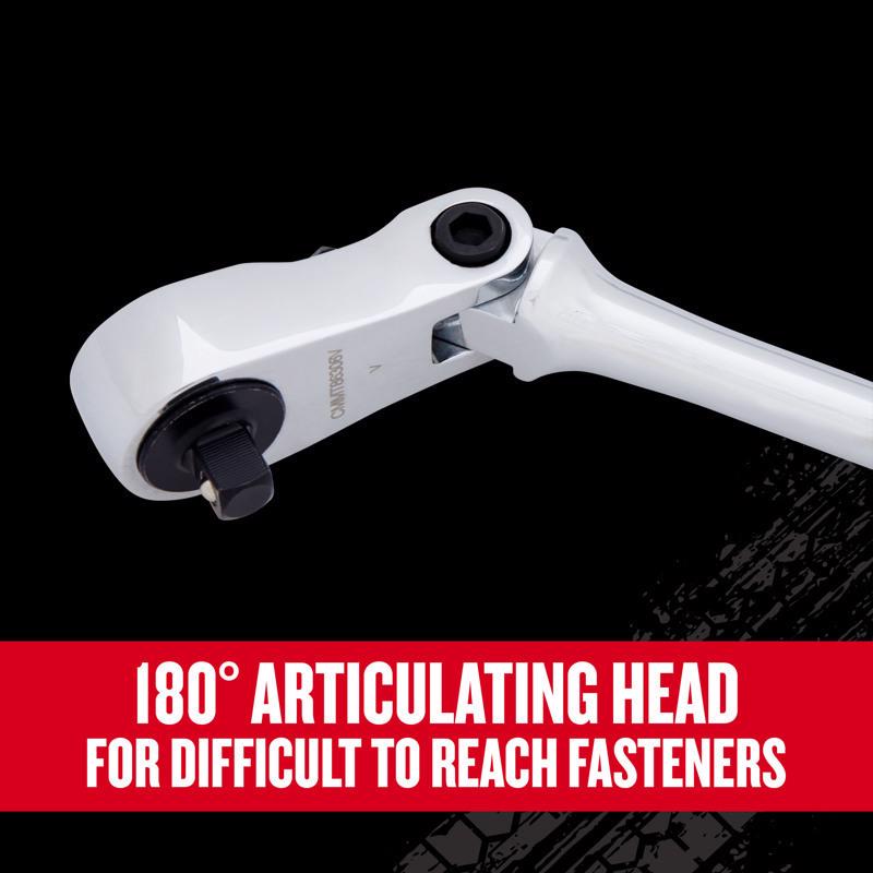 Craftsman V-Series 1/4 in. drive Comfort Grip Long Flex Head Ratchet 80 teeth