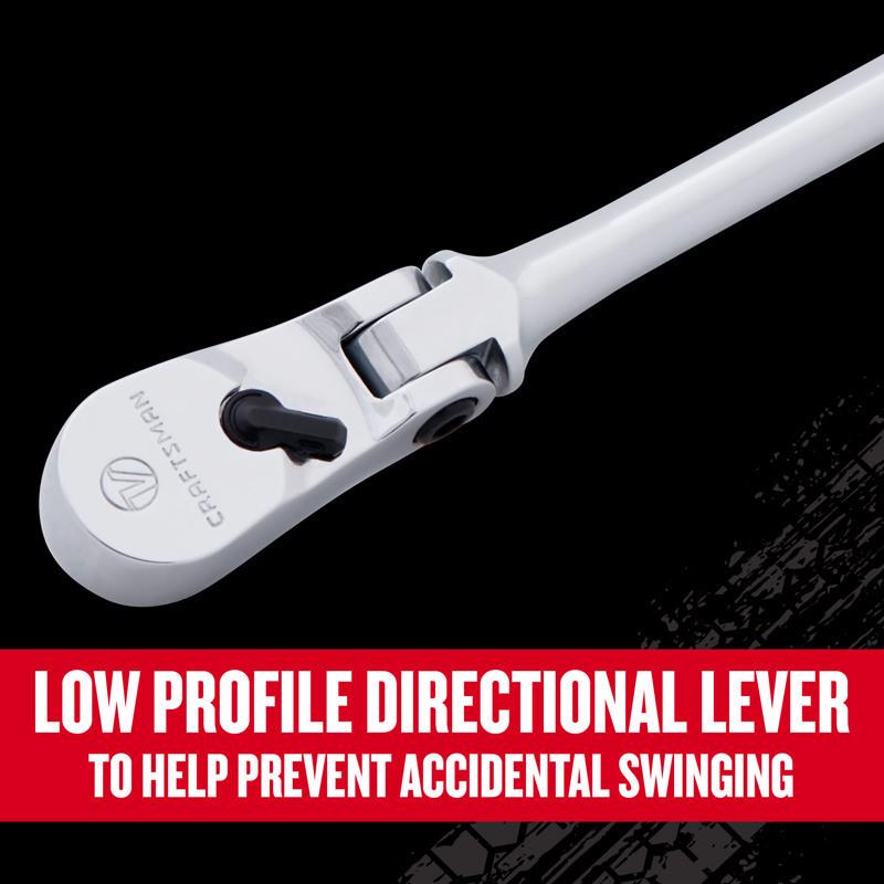 Craftsman V-Series 1/4 in. drive Comfort Grip Long Flex Head Ratchet 80 teeth