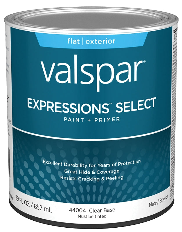 Expressions Select 4400 Series 028.0044004.005 Exterior Paint, Water, Flat, Clear, 1 qt Plastic Can