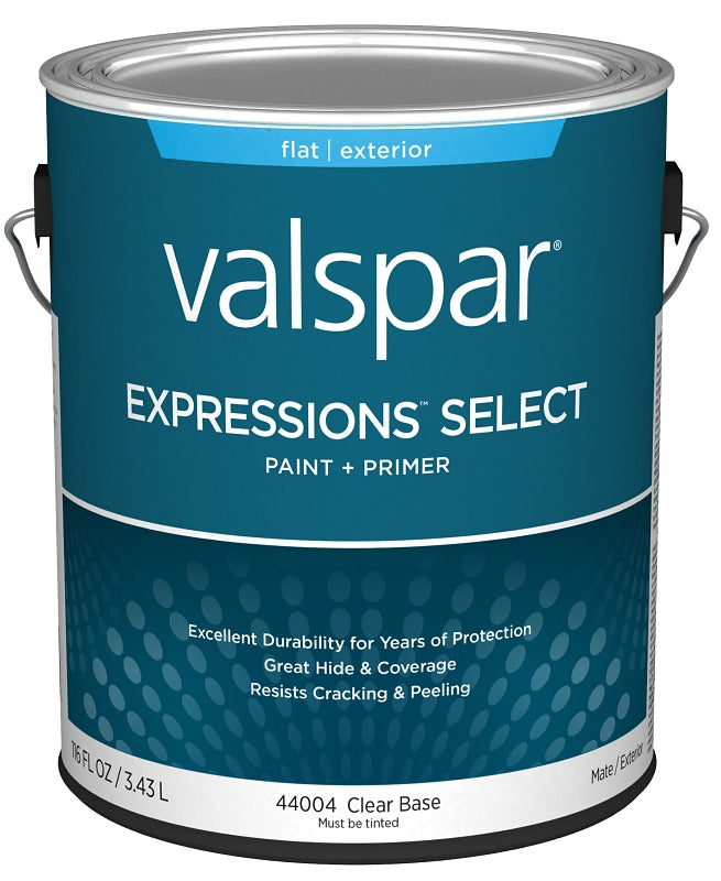 Expressions Select 4400 Series 028.0044004.007 Exterior Paint, Water, Flat, Clear, 1 gal Plastic Can, Pack of 4