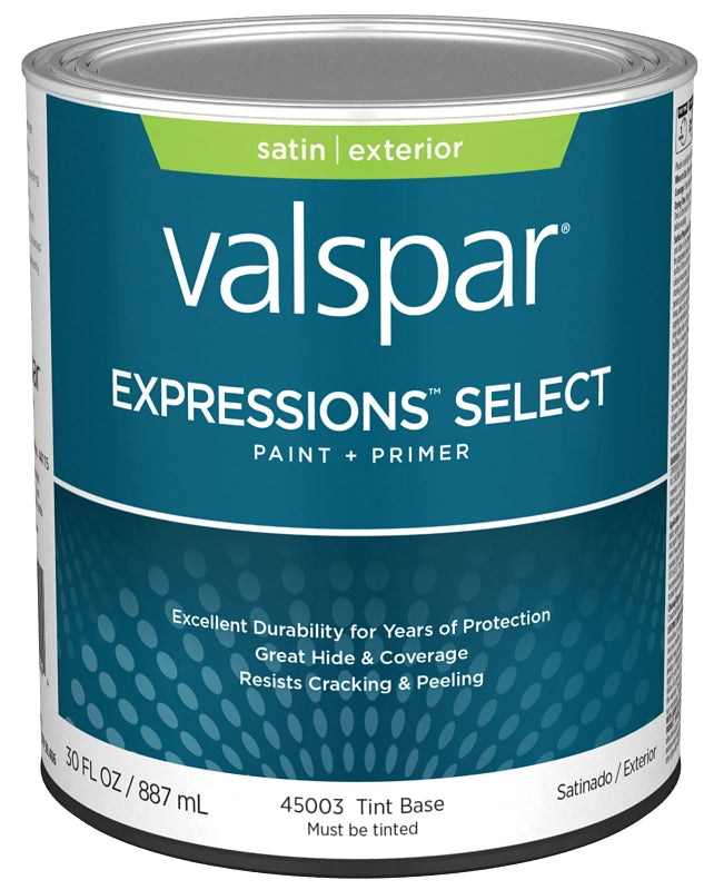Expressions Select 4500 Series 028.0045003.005 Exterior Paint, Tint, Satin, White, 1 qt Plastic Can