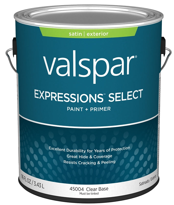 Expressions Select 4500 Series 028.0045004.007 Exterior Paint, Water, Satin, Clear, 1 gal Plastic Can, Pack of 4