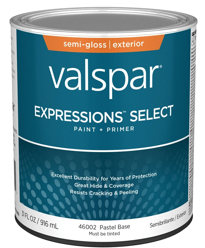 Expressions Select 4600 Series 028.0046002.005 Exterior Paint, Pastel, Semi-Gloss, White, 1 qt Metal Can