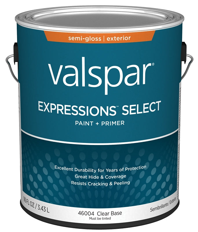 Expressions Select 4600 Series 028.0046004.007 Exterior Paint, Water, Semi-Gloss, Clear, 1 gal Plastic Can, Pack of 4