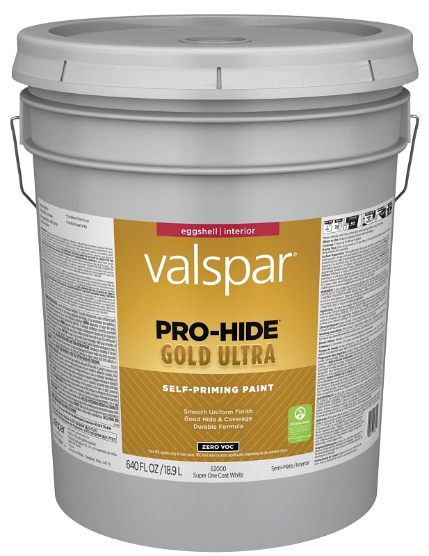 Pro-Hide Gold Ultra 6200 Series 028.0062000.008 Interior Paint, Acrylic, Latex, Super One Coat White, Eggshell