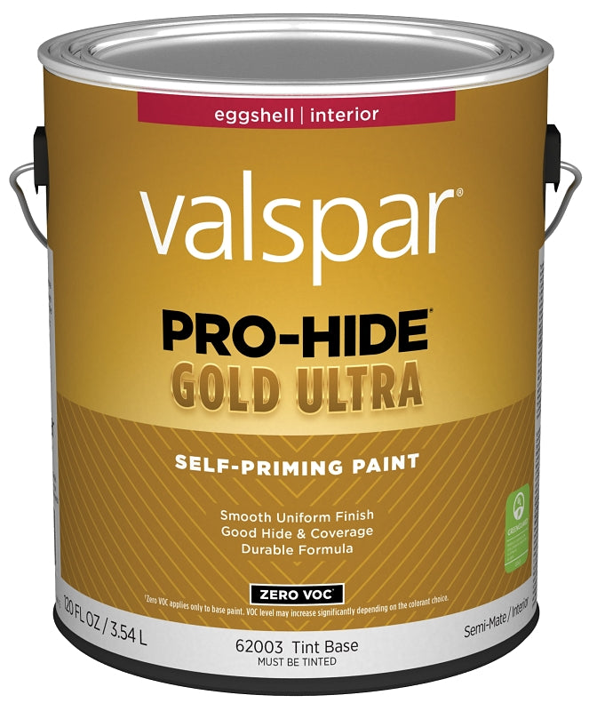 Pro-Hide Gold Ultra 6200 Series 028.0062003.007 Interior Self-Priming Paint, Tint, Eggshell, White, 1 gal Plastic Can, Pack of 4