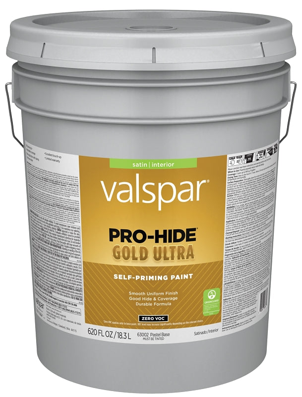 Pro-Hide Gold Ultra 6300 Series 028.0063002.008 Interior Self-Priming Paint, Pastel, Satin, White, 5 gal Plastic Pail