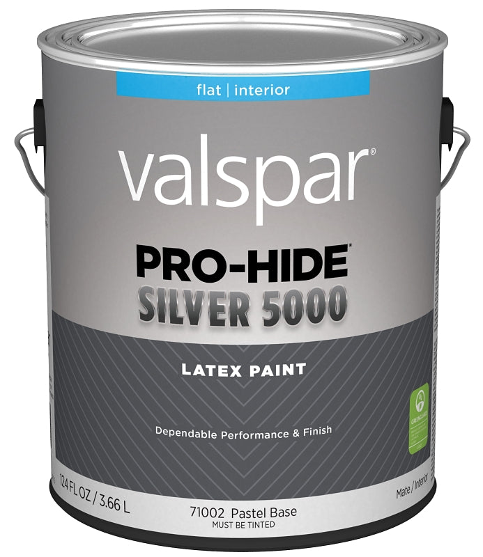 Pro-Hide Silver 5000 7100 Series 028.0071002.007 Interior Paint, Pastel, Flat, White, 1 gal Plastic Can, Pack of 4