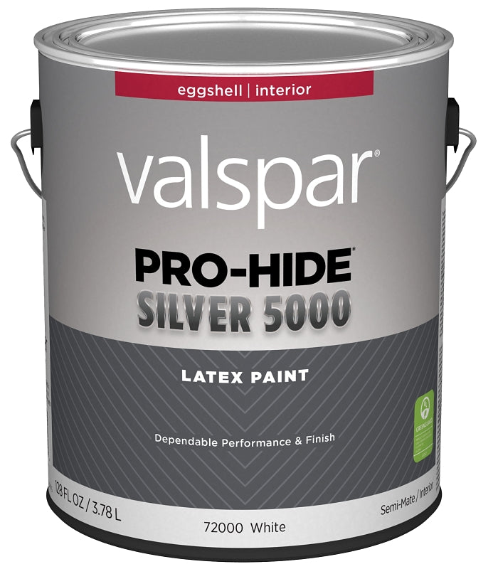 Pro-Hide Silver 5000 7300 Series 028.0072000.007 Interior Paint, Water, Eggshell, White, 1 gal Plastic Can, Pack of 4
