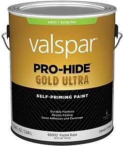 Valspar Pro-Hide Gold Ultra 6600 028.0066002.007 Latex Paint, Acrylic Base, Satin Sheen, Pastel Base, 1 gal, Pack of 4