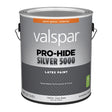 Valspar Pro-Hide 028.0073004.007 Silver 5000 Interior Paint, Water Base, Semi-Gloss Sheen, Clear, 1 gal, Metal Pail, Pack of 4