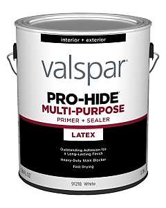 Valspar Pro-Hide 028.0091218.007 Multi-Purpose Primer, White, 1 gal, Metal Pail, Pack of 4
