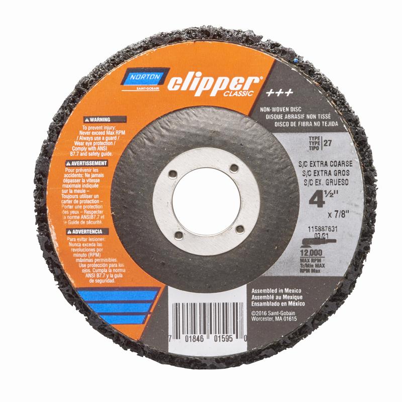 Norton 4-1/2 in. D X 7/8 in. Silicon Carbide Clipper Classic Disc 1 each